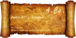 Ambróz Csaba névjegykártya